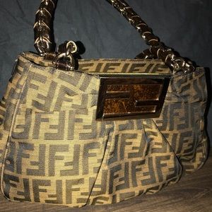 Authentic Small Fendi Zucca Shoulder Bag